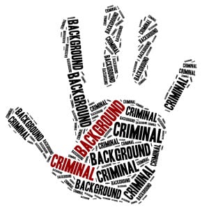 Criminal Background Check. Word Cloud Illustration.