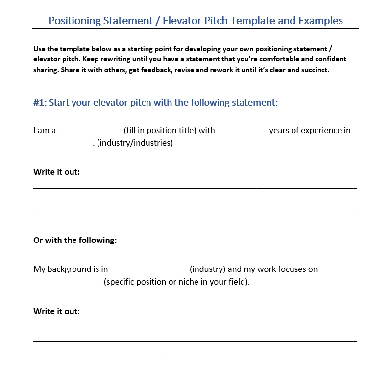 Best Images Of Elevator Pitch Template Worksheet E Vrogue Co