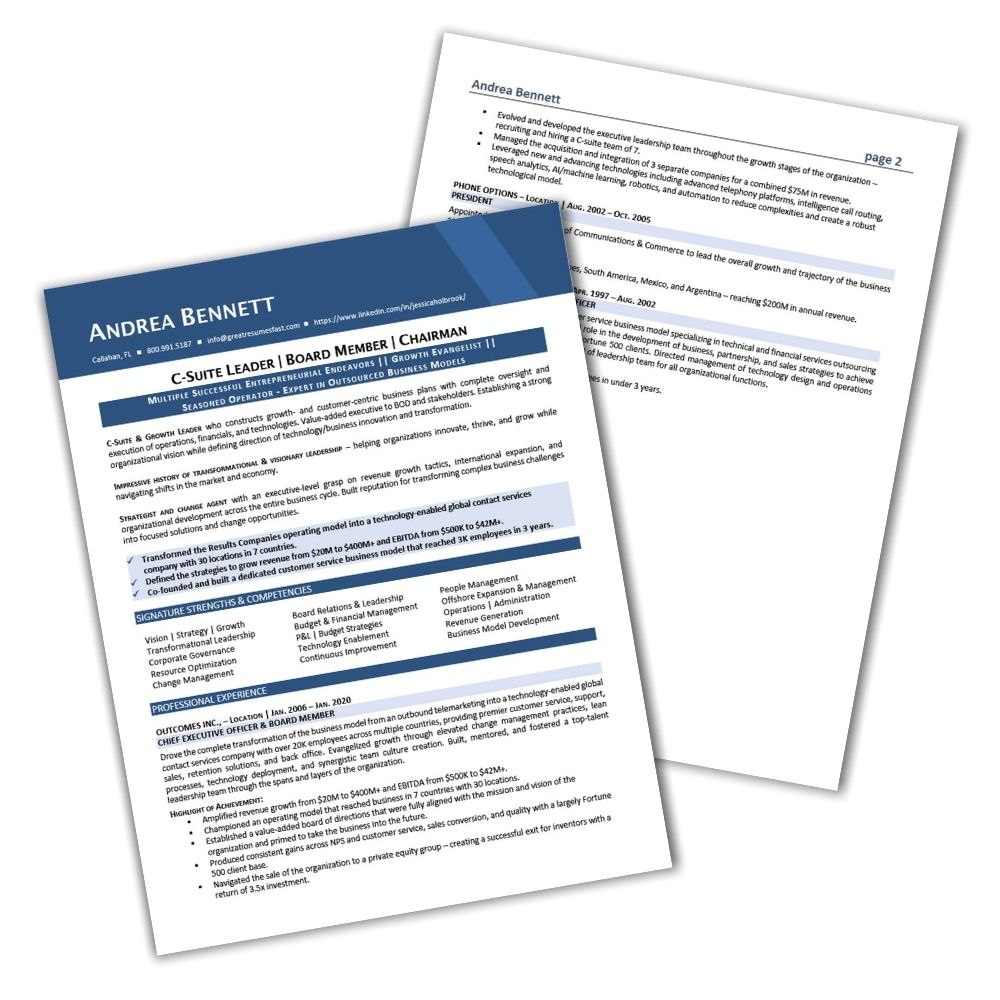 Executive Resume Samples 2022 Real Resumes That Got Offers Great