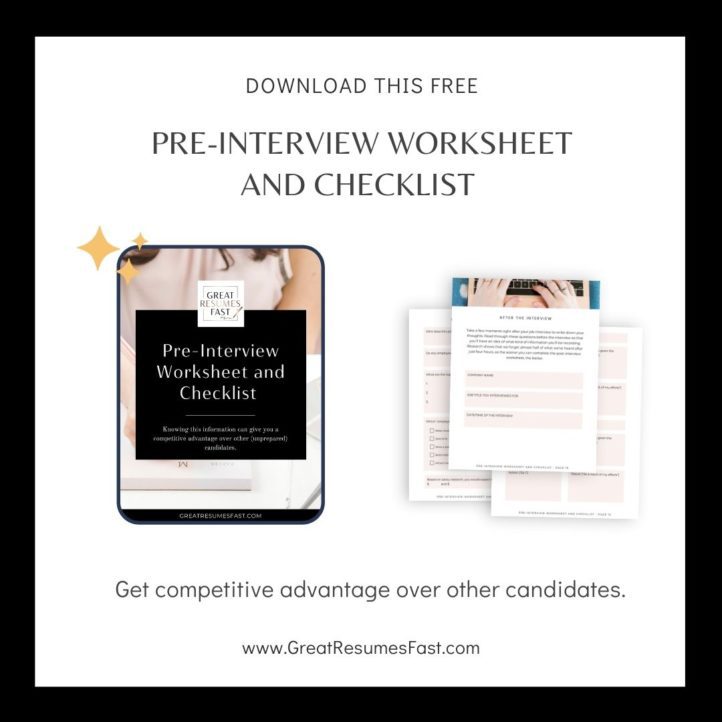 Free Pre-Interview Worksheet and Checklist