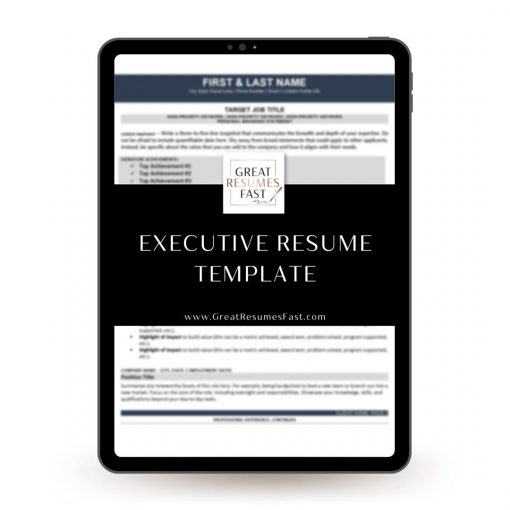 Resource: Free Executive Resume Template - Great Resumes Fast
