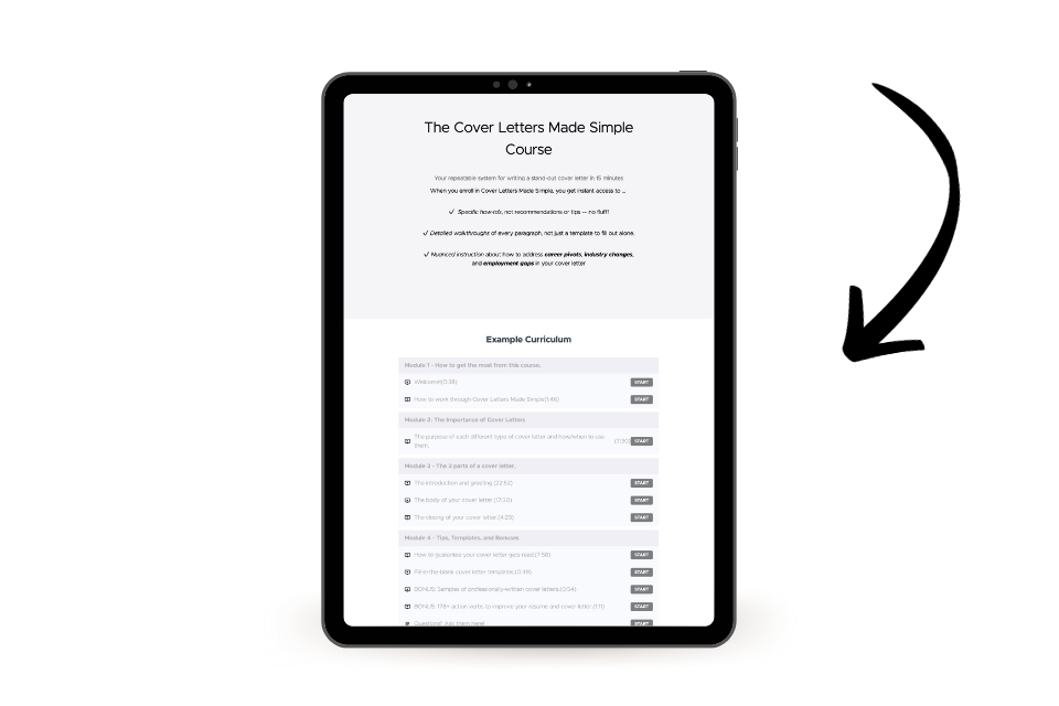 Plus Cover Letters Made Simple Course