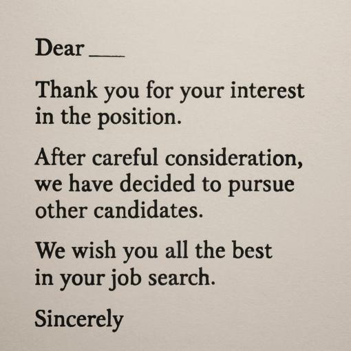 Automated rejection letter: 5 Reasons for Not Hearing Back After Job Application
