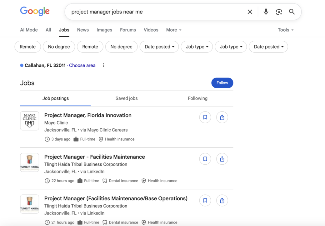 Use Google Jobs to avoid ghost jobs when trying to find other ways to apply for jobs without job boards
